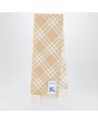 Burberry - Sciarpa Motivo Check Color Sabbia - Lyst