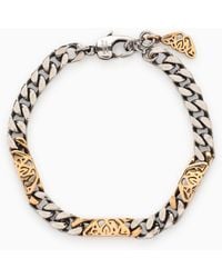 Alexander McQueen - Seal Logo Chain Bracelet Silver/gold - Lyst
