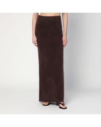 Soft Goat - Long Mocha Coloured Brushed Cashmere Skirt - Lyst