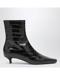 TOTEME - Crocodile-Effect Leather Ankle Boots - Lyst