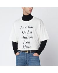Valentino - Ivory Le Chat De La Maison Icon Muse Anti Hero T-Shirt - Lyst