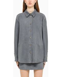 Loulou Studio - Blue Oversize Suede Shirt - Lyst