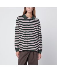 DUNST - Dunkelgrünes Gestreiftes Polohemd Aus Baumwolle - Lyst