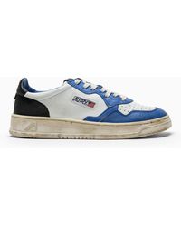 Autry - Medalist Super Vintager Sneakers In White/blue/black - Lyst