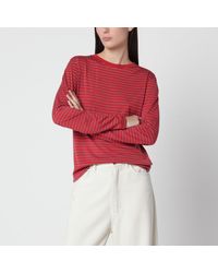 AURALEE - Striped T-Shirt - Lyst