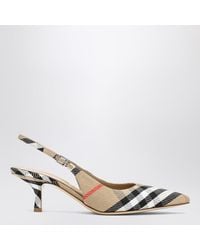 Burberry - Slingback Pumps Birdie Check - Lyst