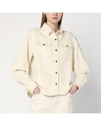 FRAME - Camicia color burro in denim - Lyst