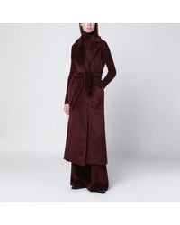 Max Mara - Cherry-colored Sleeveless Coat In Alpaca And Wool - Lyst