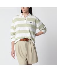 Miu Miu - Petal/Agave Striped Jersey Polo Shirt - Lyst