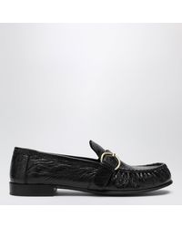 Miu Miu - Leather Loafers With Crinkled Vintage-Effect Finish - Lyst