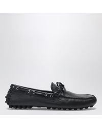 Prada - Grid Leather Loafers - Lyst
