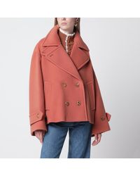 Chloé - Cedar Double-Breasted Short Wool Coat - Lyst