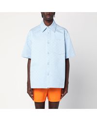 Gucci - Cotton Shirt With Gg Jacquard - Lyst