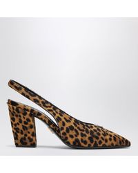 Prada - Leopard-Print Calf Hair Slingback Pumps - Lyst