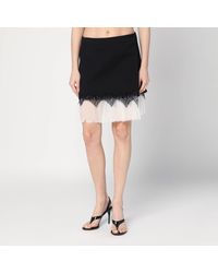 McQueen - Mini Skirt With/Ivory Spider Lace - Lyst