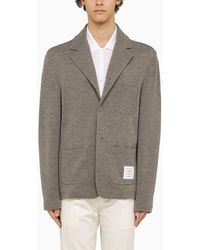 Thom Browne - Grey Virgin Wool Single Breasted Jacket - Lyst
