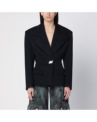 The Attico - Wool Single-breasted Jacket With Epaulettes - Lyst