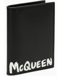 Alexander McQueen - Alexander Mc Queen Black Leather Card Holder With Logo - Lyst