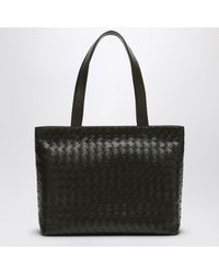 Bottega Veneta - Kleine Khakifarbene Tote-Bag Mit Flechtmuster - Lyst