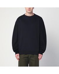 Dries Van Noten - Marineblaue Sweatjacke Mit Reißverschluss-Detail - Lyst