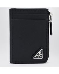 Prada - Saffiano Zip Card Holder - Lyst