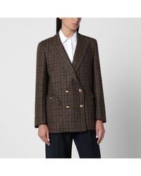 Blazé Milano - Double-Breasted Dark Jacket With Check Pattern - Lyst