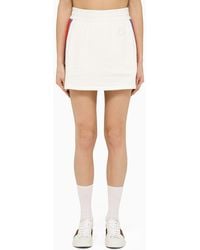 Gucci - White Cotton Mini Skirt With Web Detail - Lyst