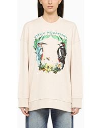 Stella McCartney - Stella Mc Cartney Beige Sweatshirt With Embroidery - Lyst