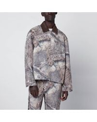 Represent - Camo Trucker Jacket With Corduroy Collar - Lyst