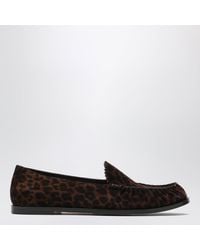 Aquazzura - Leopard-Print Suede Loafers - Lyst