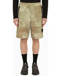 Stone Island - Shaded Beige Nylon Bermuda Shorts - Lyst