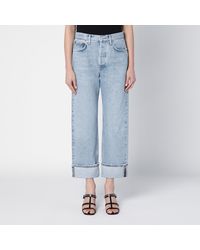 Agolde - Light Denim Jeans With Turn-ups - Lyst