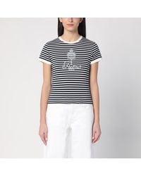 FRAME - Gestreiftes Baumwoll-T-Shirt - Lyst