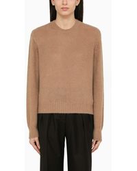 Prada - Camel-coloured Cashmere Sweater - Lyst