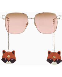 Occhiali da sole con applicazione di Gucci - Lyst
