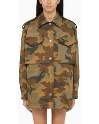 Prada - Cotton Military Print Jacket - Lyst