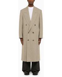 Ami Paris - Champaign Wool Double Breasted Coat - Lyst