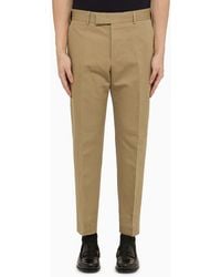 PT Torino - Rope-coloured Slim Trousers In Cotton And Linen - Lyst