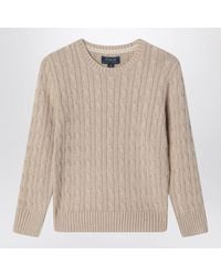 Polo Ralph Lauren - Cable-Knit Cotton Crewneck Sweater - Lyst