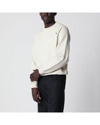 Prada - Talc-Colored Cotton Fleece Sweatshirt - Lyst