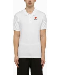 KENZO - White Short Sleeved Polo Shirt With Logo - Lyst