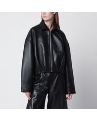ROTATE BIRGER CHRISTENSEN - Cropped Leather Jacket - Lyst