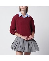 Miu Miu - Striped Cotton Piqué Polo Sweater - Lyst