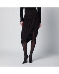 Alaïa - Ebony Fluid Jersey Skirt - Lyst
