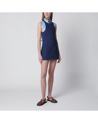 Miu Miu - Short Ink-Colored Gabardine Dress - Lyst