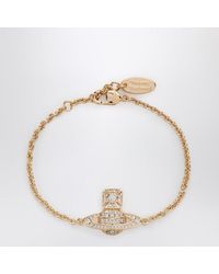 Vivienne Westwood - Bracelet Logo Orb Doré Avec Cristaux - Lyst