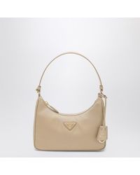 Prada - Mini Sac Re-Edition 2005 En Re-Nylon Et Saffiano Camel - Lyst