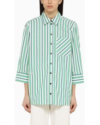 Ganni - Striped Oversize Shirt In - Lyst