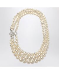 Vivienne Westwood - Graziella Three-Strand Pearl Necklace With Orb Logo - Lyst