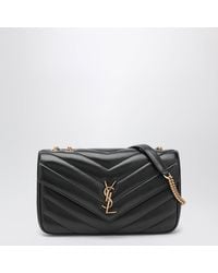Saint Laurent - Tasche Loulou Medium Aus Schwarzem Leder - Lyst